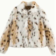 NEW  ADORABLE Women's Faux Fur Leopard Print Jacket