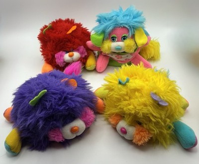 Vintage 1986 Mattel Pocket Popples Lot of 4 Popple Plush