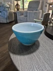 Pyrex Blue #401 Mixing Bowl with scratches