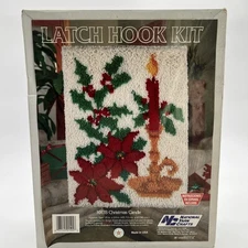 National Yarn Crafts Latch Hook Rug Kit Candle 18x24” Vintage 1988 New Open Box