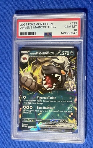 PSA 10 2025 Pokemon Dri En-Destined Rivals Arven'S Mabosstiff Ex #139