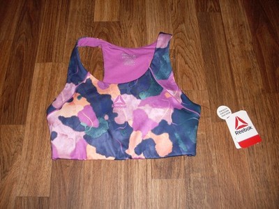 WOMENS REEBOK MOISTURE MANAGEMENT PRINTED REFLEX SPORTS BRA SIZE XS NWT