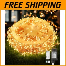 1000 LED Waterproof Fairy Lights, 75.5ft with Remote & Timer for Indoor/Outdoor