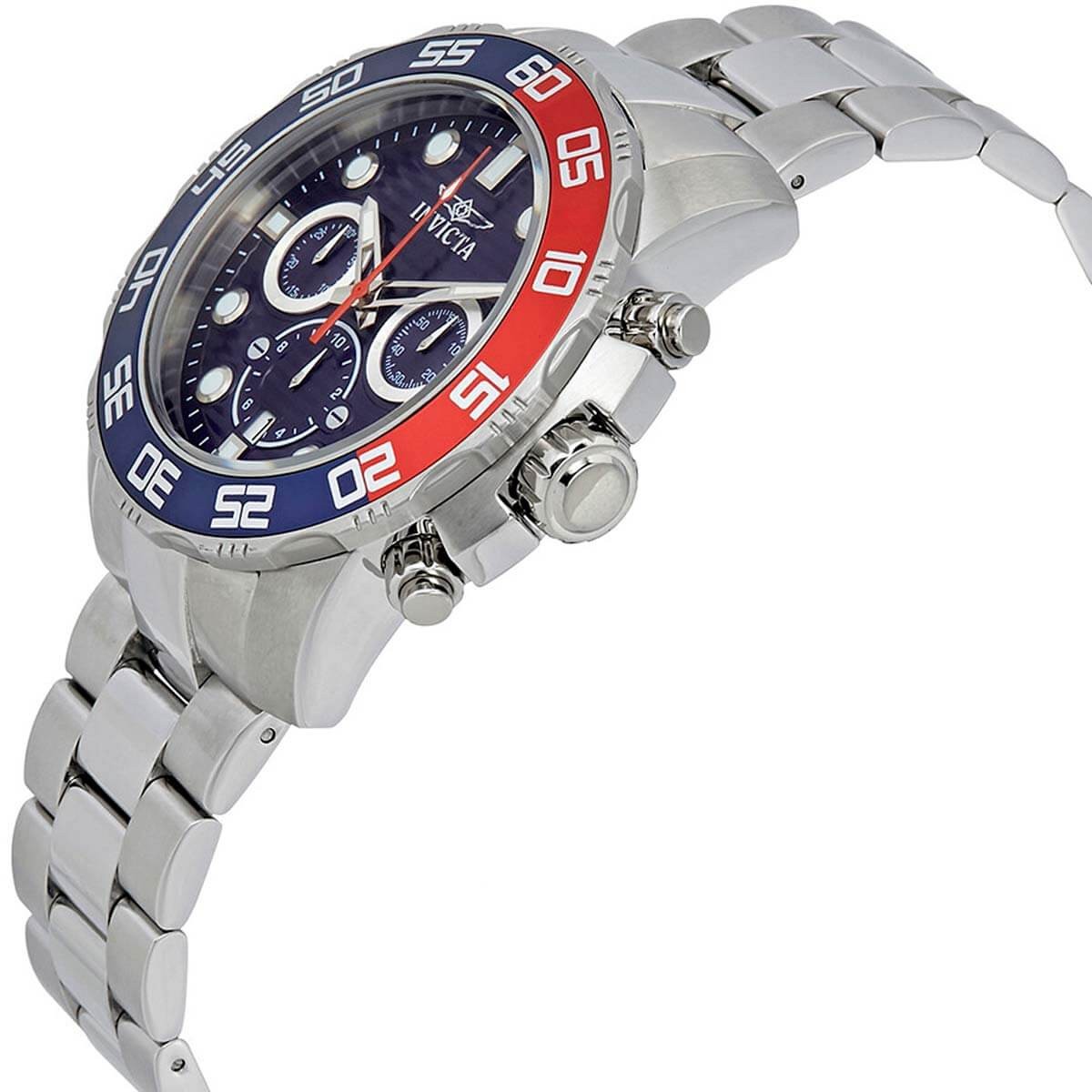 Invicta Red, Blue & Silver Crystal Cuban Link Bracelet with Dust Bag and Case Invicta Bracelets for Men for sale | eBay main image 2
