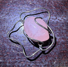 Vintage Sterling Silver Rose Quartz Pendant — photo 1
