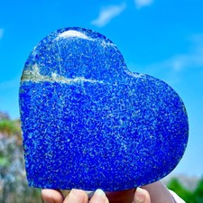 361G Natural Lapis Lazuli Crystal Quartz Hand Carved Heart-shaped Healing Gem