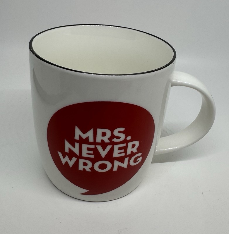 Gifffted Mrs. Never Wrong Speech Bubble Coffee Cup Mug, 12oz