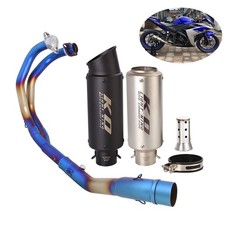 Slip For Yamaha Mt-03 Yzf R3 R25 15-25 Exhaust Tips Header Pipe Blue Full System