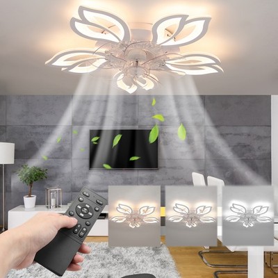 LED Ventilator Deckenleuchte Deckenventilator Wohnzimmer Lampe mit Fernbedienung