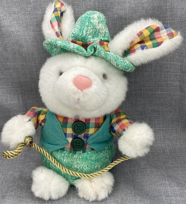 T.L. Toys Plush Animated Bunny Rabbit Sings HEAR COMES PETER COTTONTAIL 8''