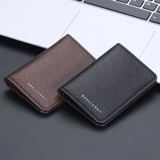 Mens Wallet Front Pocket Slim Wallet Leather Bifold ID Credit Card Holder Purse
