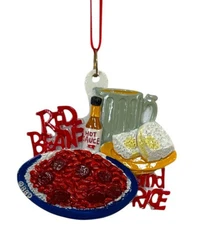 Red Beans and Rice Ornament, New Orleans Cuisine Christmas Tree Mardi Gras Decor