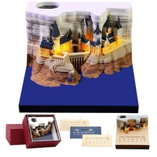 3D Calendar 2026,Time Piece Calendar 2026,3 D Sticky Notes 2026 with Light, M...