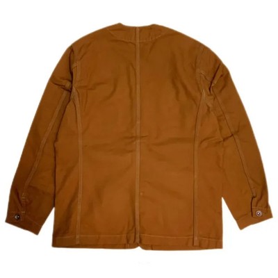 IRON HEART IHJ-159 Duck Collarless Chore Jacket Brown XS-L Made in