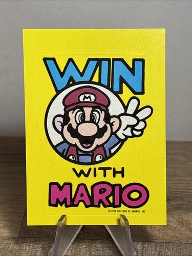 VTG 1989 Topps & Nintendo NES #18 Win With Super Mario Bros STICKER TRADING CARD