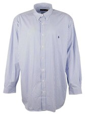 Polo Ralph Lauren Men's Big  Tall Striped Stretch Poplin Long Sleeve Shirt