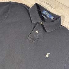 Polo Ralph Lauren Men's Black Custom Slim Fit Short Sleeve Polo Shirt Sz L