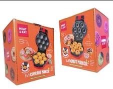 Donut Maker And Cupcake Maker Heat & Eat 2-in-1 Non Stick Plates