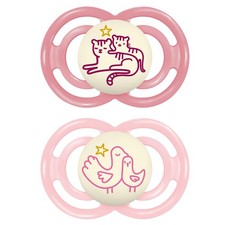 Perfect Night Baby Pacifier, Patented Nipple, Glows in The Dark, 2 Pack, 6-16...
