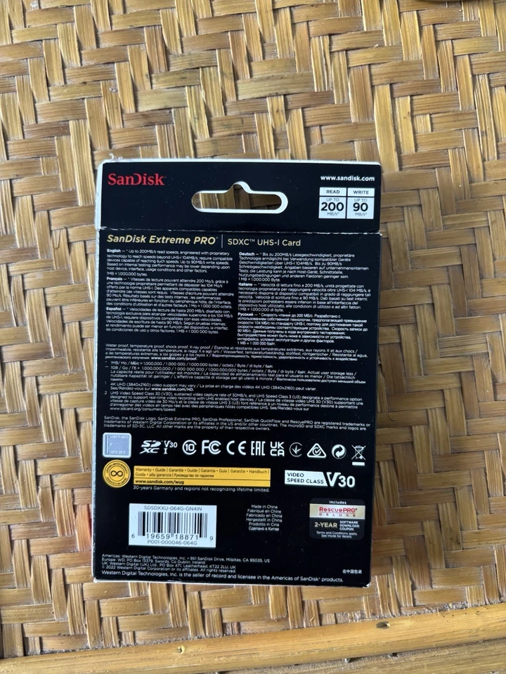 Tarjeta SD SanDisk 32GB 64GB 128GB 256GB Extreme PRO SDXC UHS-I V30 4K U3 Clase 10 Foto 2 de 2