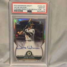 2023 Bowman Draft Chrome Prospect Au Jacob Wilson #CDA-JWI Refactor /499 PSA 10