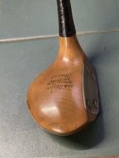 Hickory Golfschl&auml;ger selten Jack Randall Grand Slam Patent Stahl Gesicht Baffy 24 Grad D1
