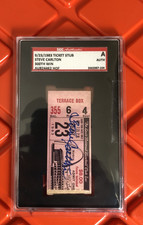 STEVE CARLTON Autographed Signed 300 Win Ticket 1983 SGC Authenticated, RARE!!!