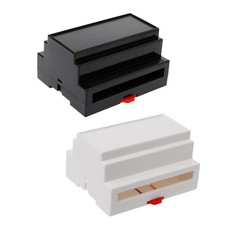 107*87*59mm Black/White Plastic Din Rail Junction Box Electronic Equipment