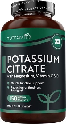 Kalium   Potassium Citrate mit Magnesium, Vitamin C & D  - vegan - 150 Tabletten