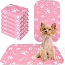 6 Pack Washable Pee Pads for Dogs, Reusable Puppy Pads for Potty Training, Water