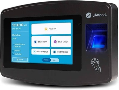 uAttend JR2000 Biometric Fingerprint RFID PIN Time Clock Cloud Attendance System