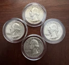 Lot of (4) 1961 Washington Silver Quarters 90% Silver - In Airtite Holders