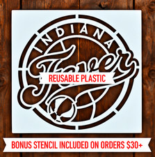 Indiana Fever WNBA Team Stencil, Reusable Plastic (Up to 24x24in)