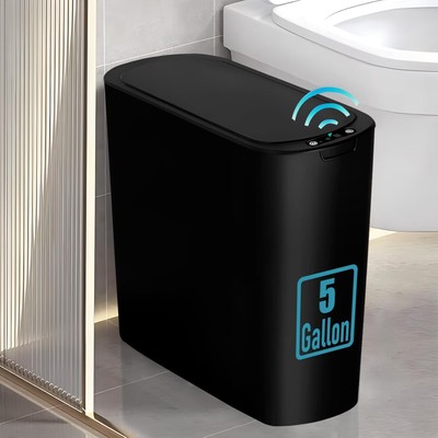 TIPGO 5 Gallon Motion Senor Bathroom Trash Can with Lid, Automatic Garbage Can T