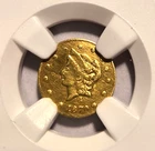 1870 Round Liberty California Gold Half Dollar Coin BG-1024 NGC AU Details Clnd
