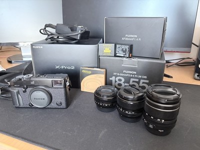 Kit Fujifilm X-Pro2 + XF 35mm f/1.4 + XF 18mm f/2 + XF 18-55mm + Zubehör