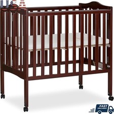 Convertible Crib Playpen Dual Use Portable W/ Wheels Safety Nursery Essentials