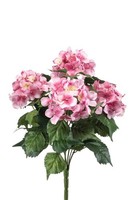 Artplants Kunstblume Hortensie Dorja Auf Steckstab, Rosa, 40Cm