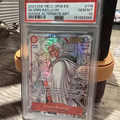 One Piece EN Silvers Rayleigh OP08-118 Manga Alternate Art PSA 10