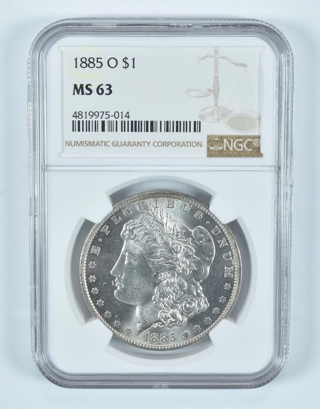 1885-O Morgan Silver Dollar MS63 NGC Brown Label *5238