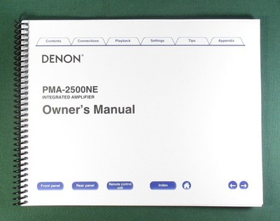 Denon PMA-2500NE Instruction Manual: Full Color 58 Pages & Protective Covers!
