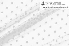 TESSUTO STOFFA TULLE POIS PALLINI BIANCO VENDITA AL METRO ALTO CM 145-MADE ITALY