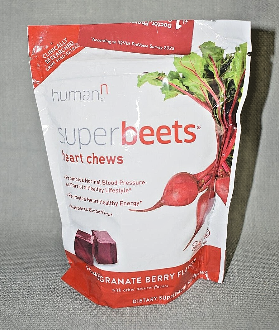 HumanN SuperBeets Heart Chews Soft Chews Pomegranate Berry Flavor