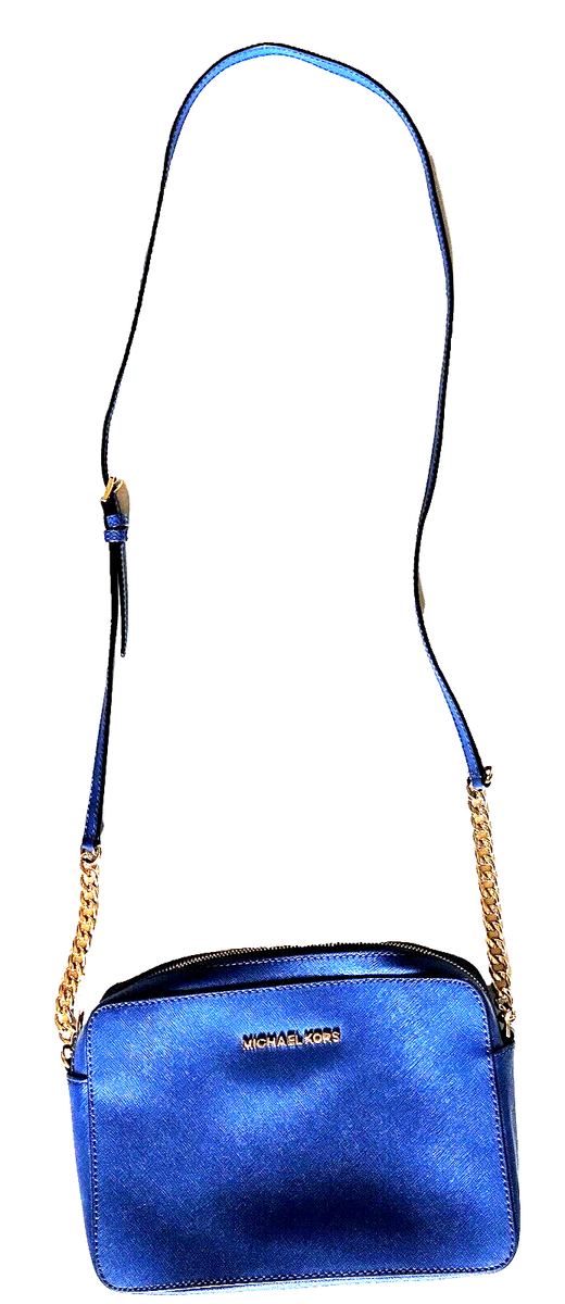 MICHAEL KORS Jet Set Travel Heritage Blue Leather Crossbody  display picture 1