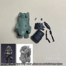 Unpainted Green 1/18 Body Armor Web Gear Vest Model For DIY 3.75" Action Figure