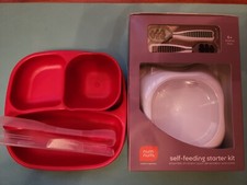 NumNum BPA Free Silicone Baby Bowl and Spoons Set  Re-Play Infant Set