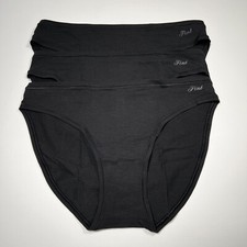 Victoria Secret Pink Large L Bikini Panties Logo Cotton Blend Black Lot of 3