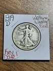 1919 D Walking Liberty Half Dollar VG - FN Fine Key Date US 50c Coin (Raw8736)