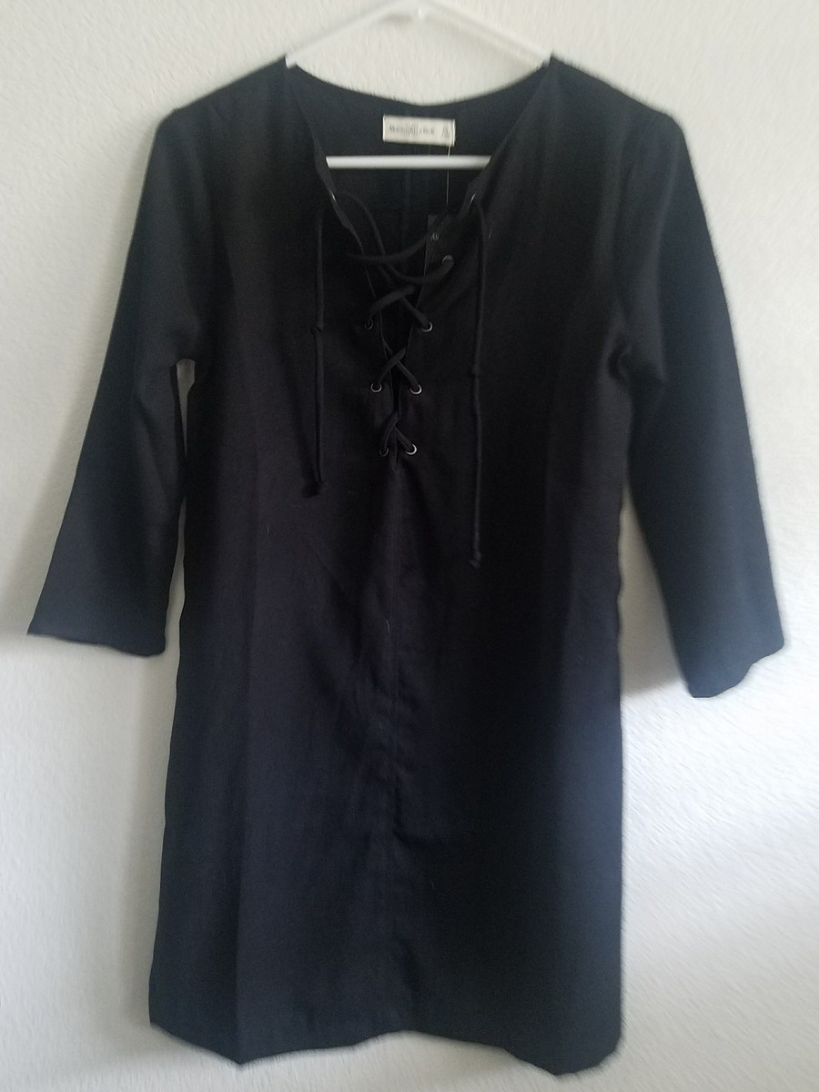 Abercrombie & Fitch Black Lace Up Corset Mini Shift Dress NWT | eBay Abercrombie & Fitch Black Lace Up Corset Mini Shift Dress NWT | eBay