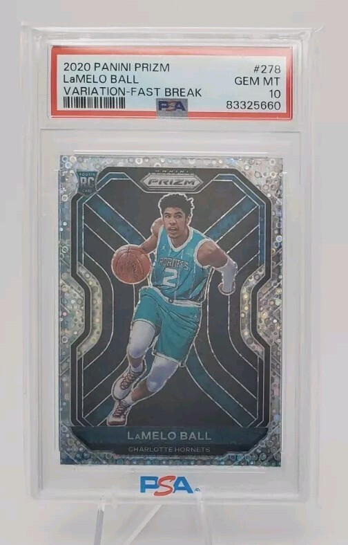 2020-21 Panini Prizm LaMelo Ball Photo Variation Fast Break PSA 10 RC Hornets